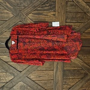 Small LuLaRoe Lindsay Kimono Hot Pink Orange and Black Floral